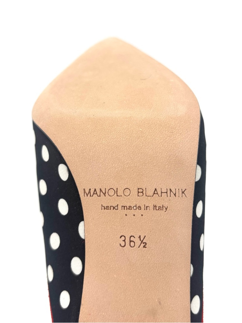 Manolo Blahnik Cciolo Polka Dot Pointed Toe Sculptural Heel Mule Pumps 36.5 - Picture 8 of 9